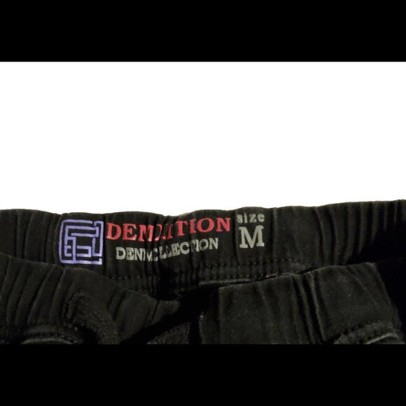 Demolition Denim Collection Black Cargo Stretch Pants Ladies Medium 6 Pockets - Picture 2 of 5